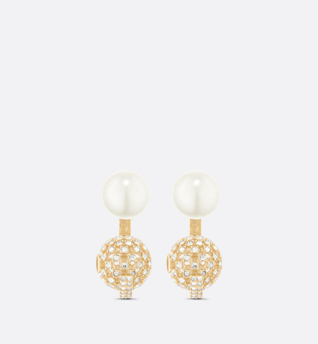 18K Dior Tribales White Resin Pearls Earrings