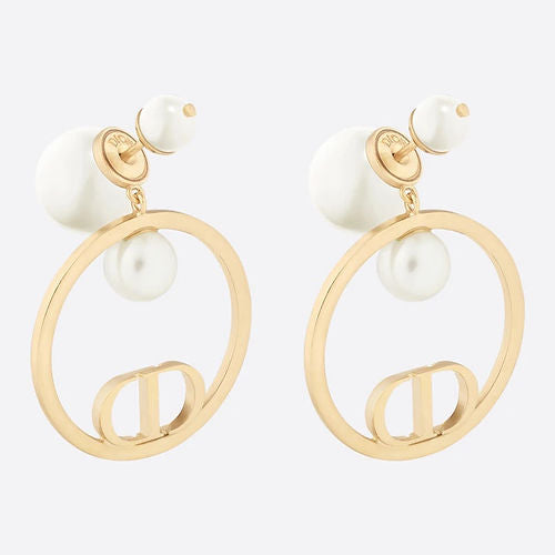 18K Dior Circle Pearls Earrings