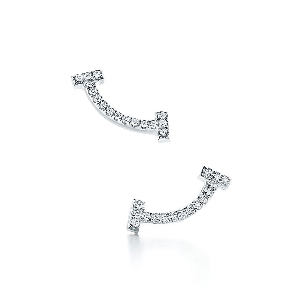 18K Tiffany Smile Diamonds Earrings
