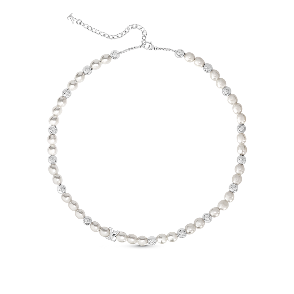 18K Louis Vuitton Monogram Pearls Necklace