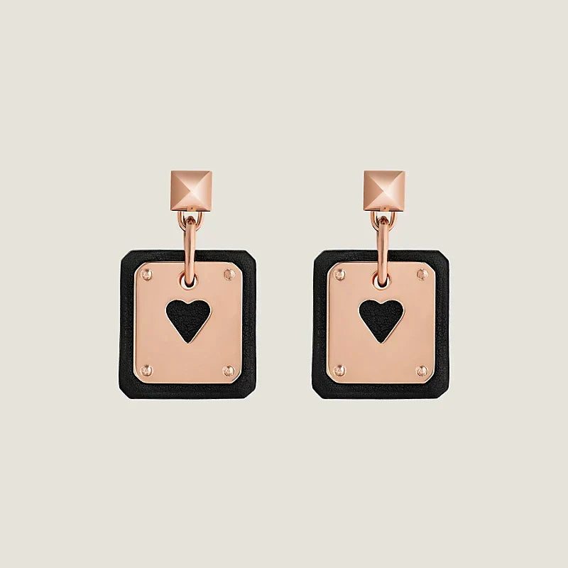 18K As De Celine Black Hermes Earrings