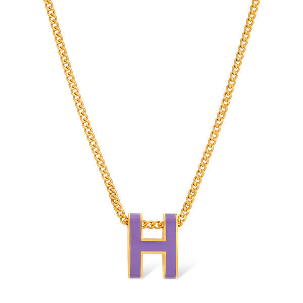 18K Mini Pop Hermes Purple Necklace
