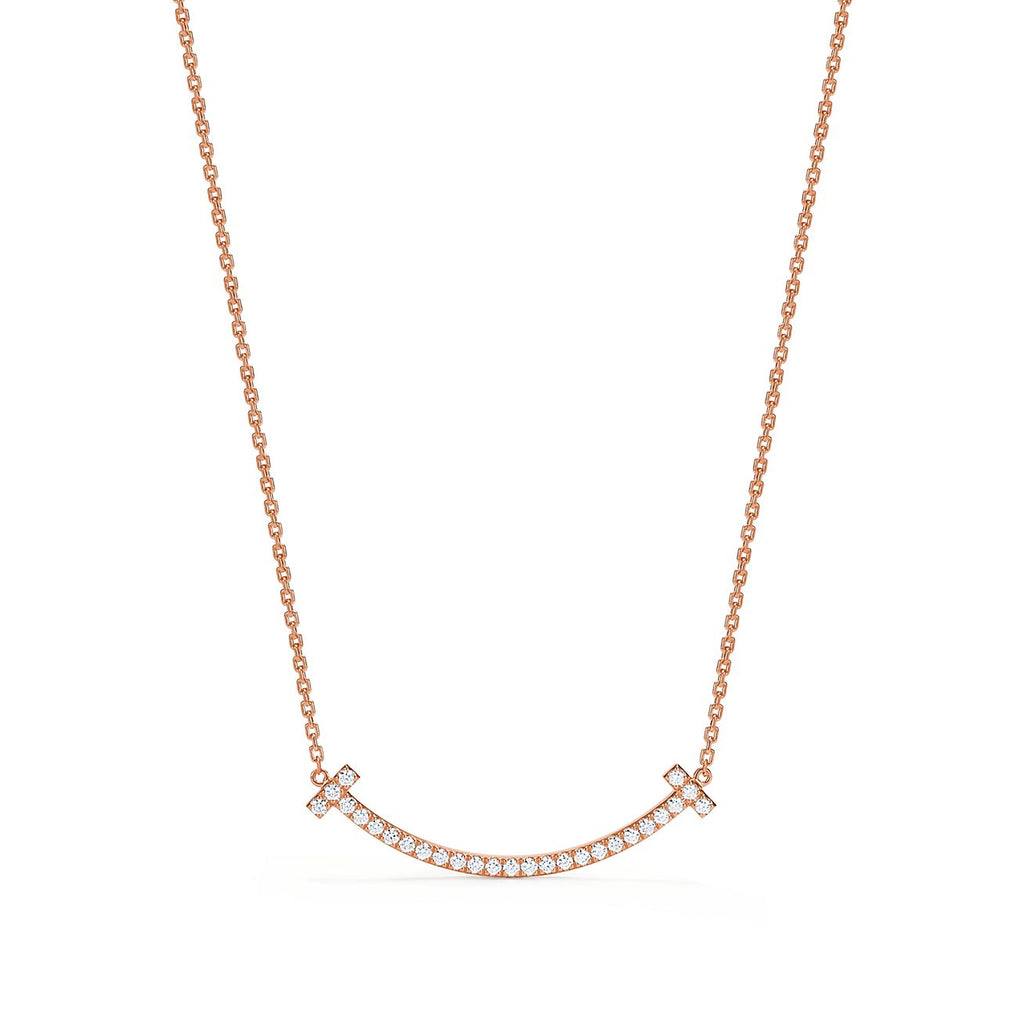 18K Tiffany Medium Diamond Pendant Necklace
