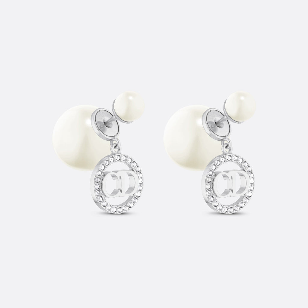 18K Dior Tribales White Resin Pearls Earrings
