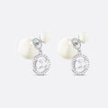 18K Dior Tribales White Resin Pearls Earrings