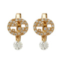 18K Double Gucci Interlocking Gucci Diamond Earrings