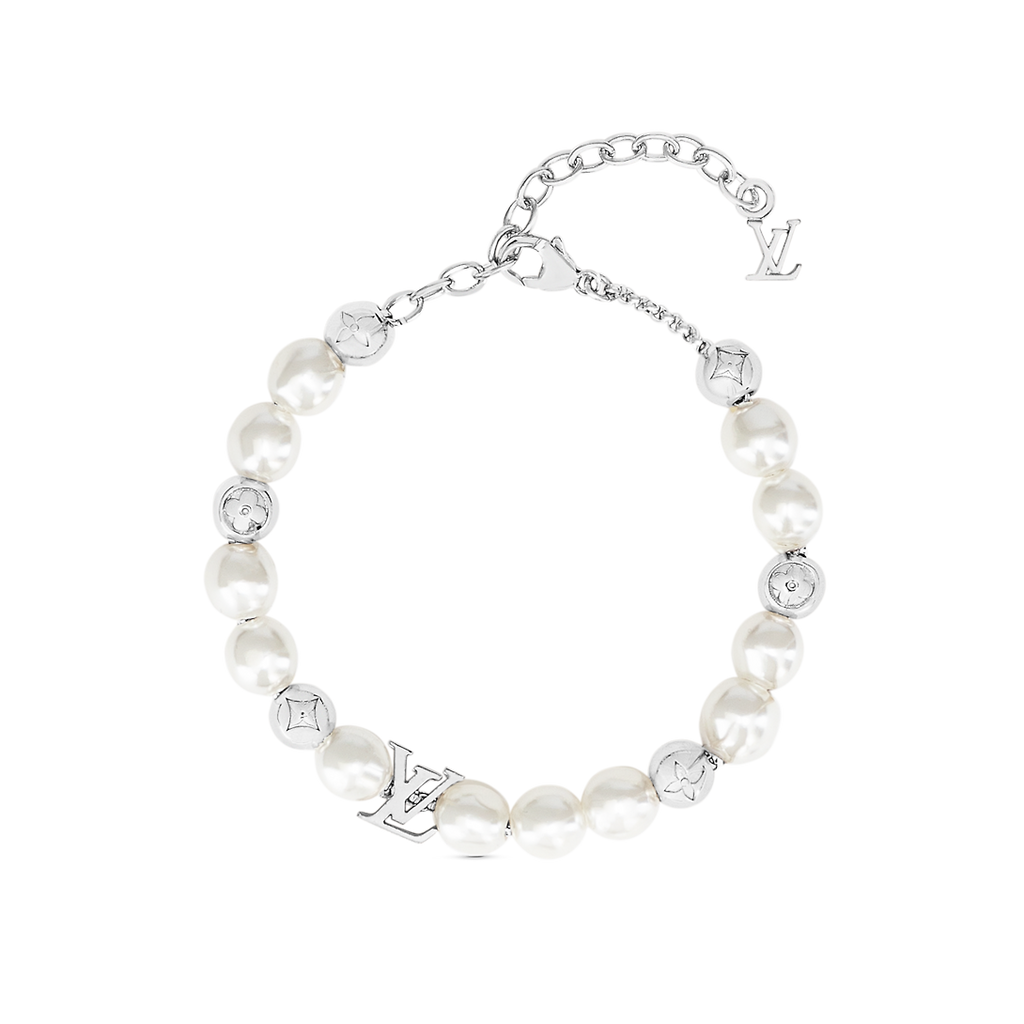 18K Louis Vuitton Monogram White Pearls Bracelet