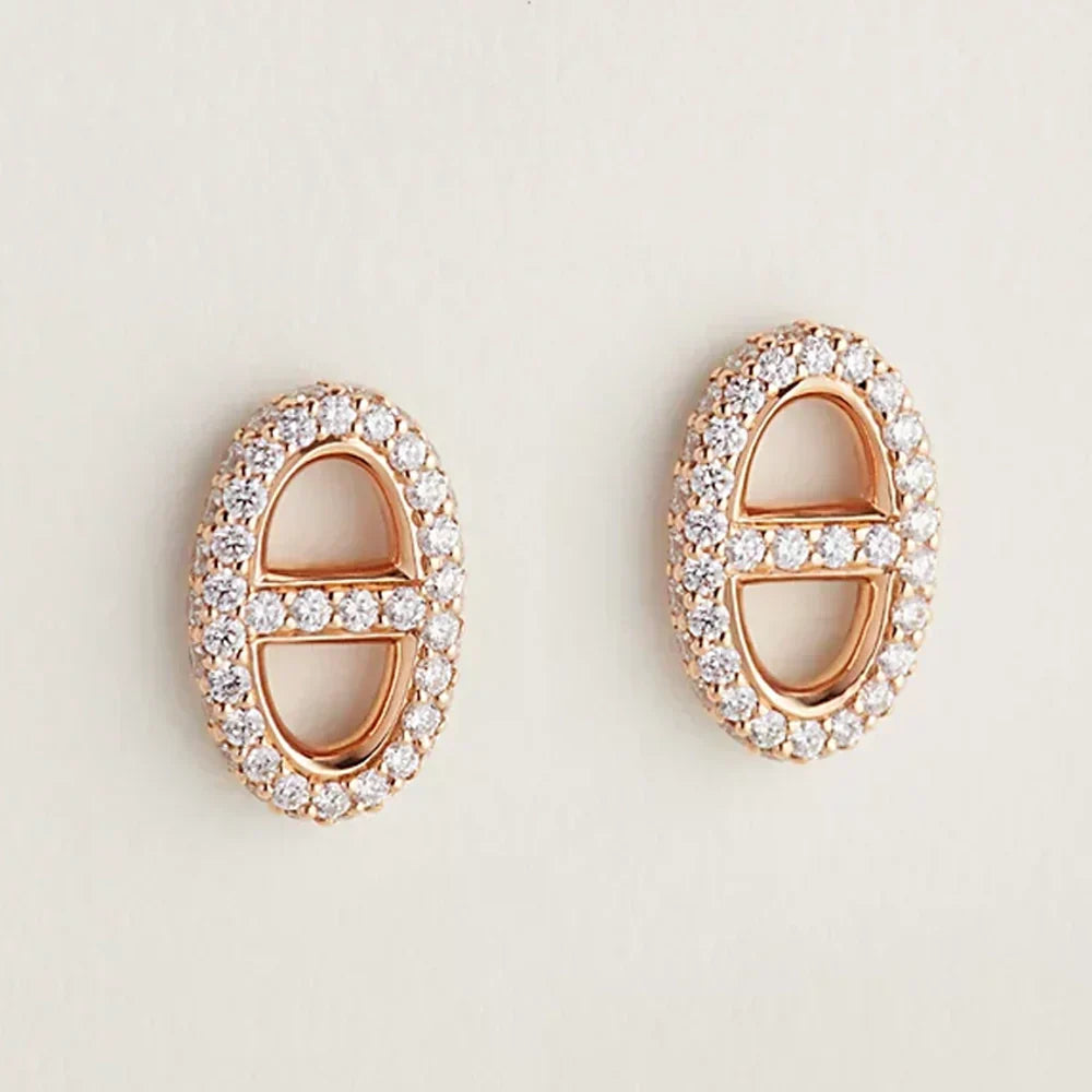 18K Farandole Diamond Hermes Earrings