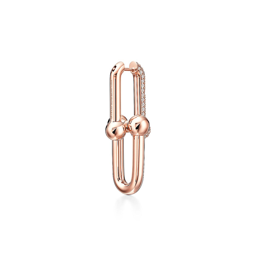 18K Tiffany HardWear Large Link Diamonds Earrings