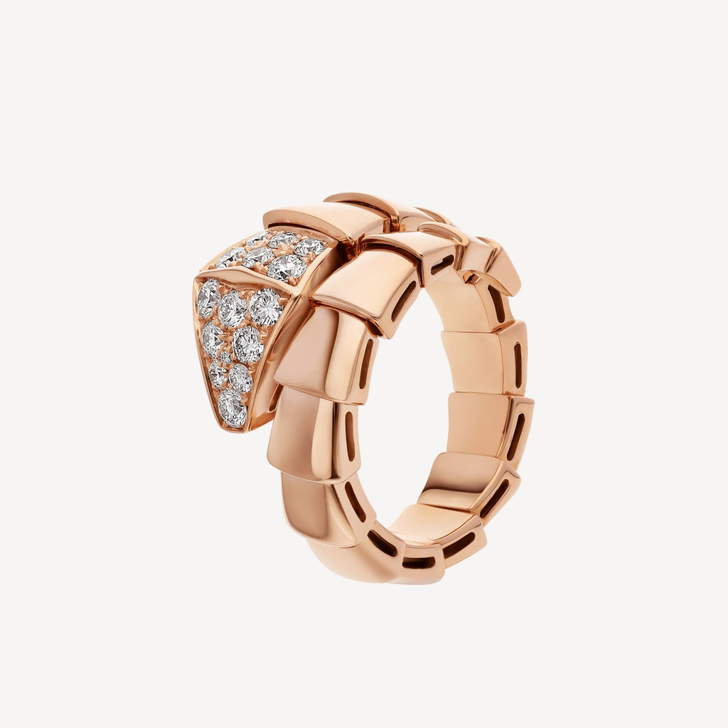 18K BVLGARI Serpenti Viper Head Diamond Ring