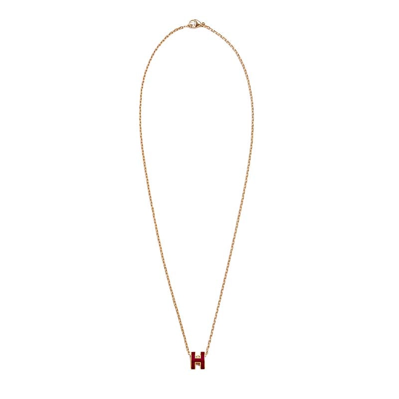 18K Mini Pop Hermes Red Necklace