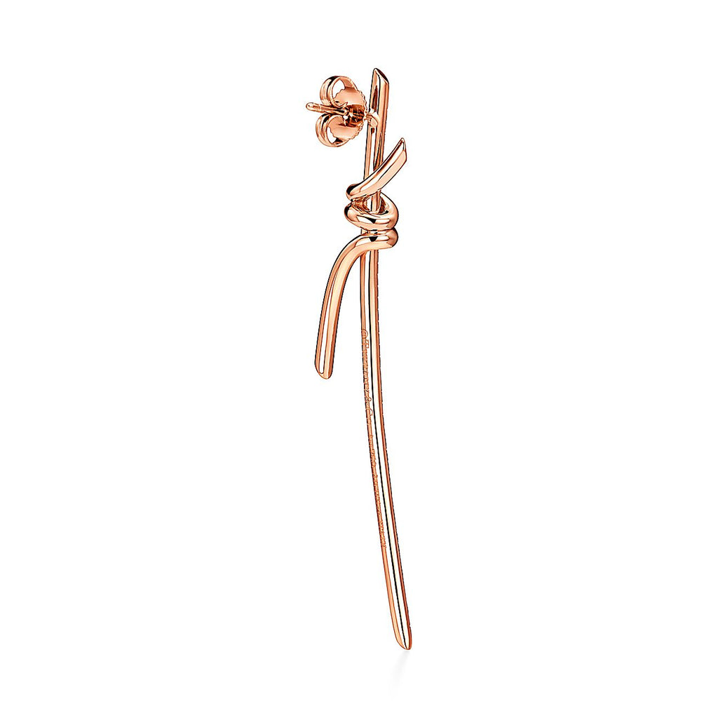 18K Tiffany Knot Drop Diamonds Earrings