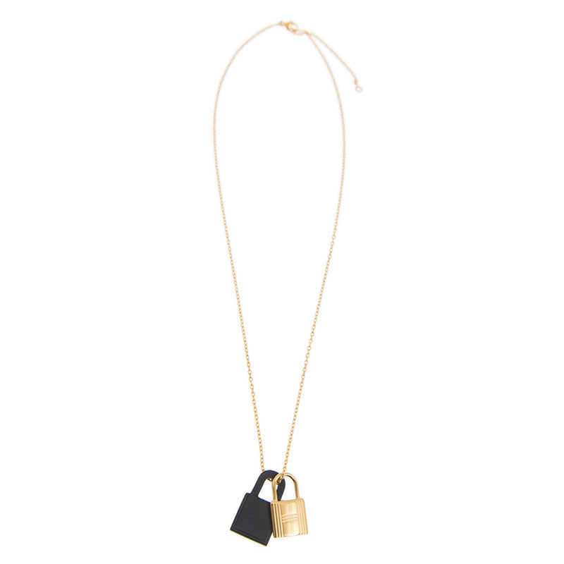 18K O'Kelly Black Pendant Hermes Necklace