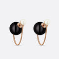 18K Dior Tribales Black Resin Pearl Earrings