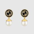 18K Double Gucci Blondie Pendant Earrings