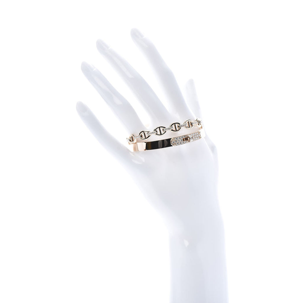 18K Kelly Double Tour Diamond Hermes Bracelet