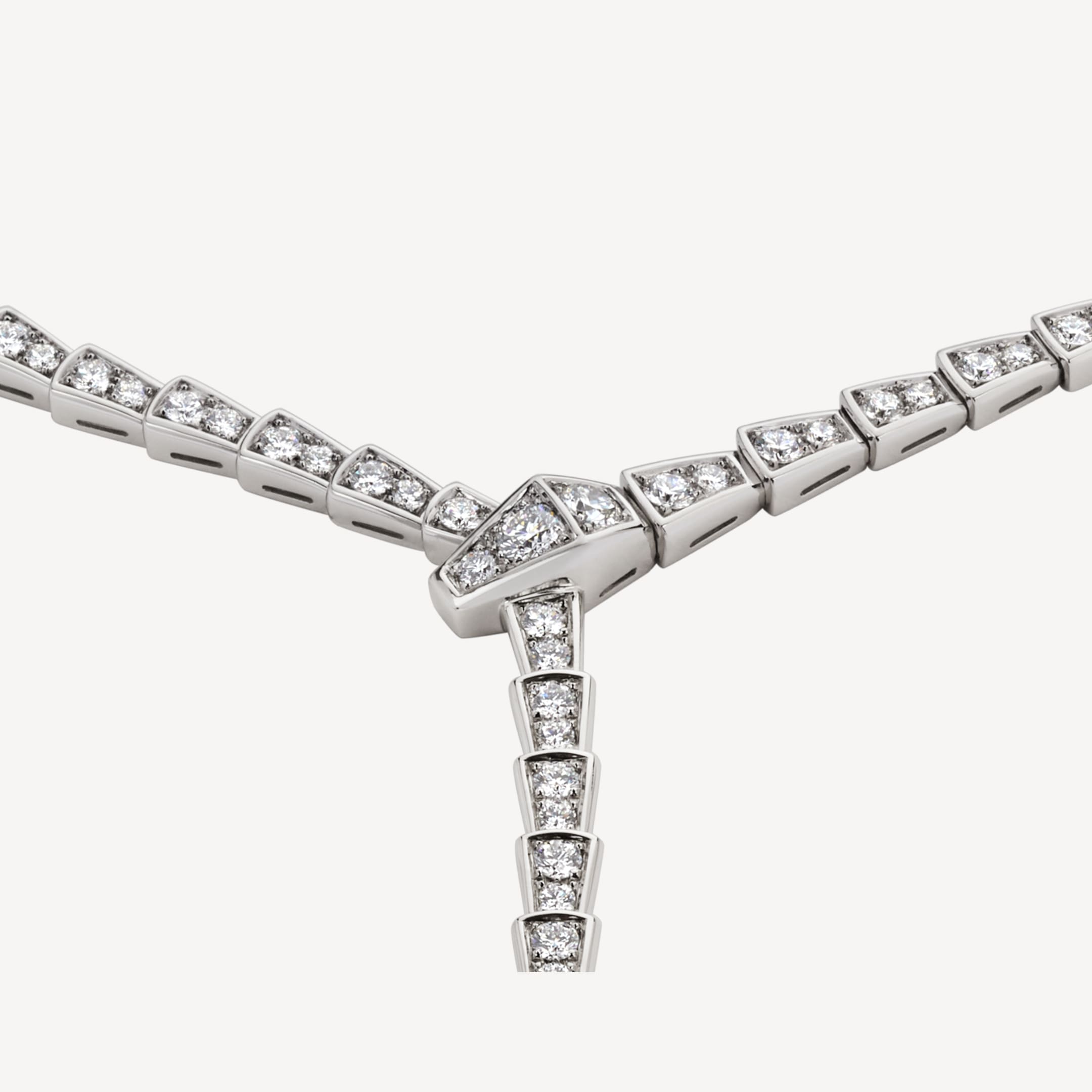18K BVLGARI Serpenti Viper Full Pave Diamonds Necklace