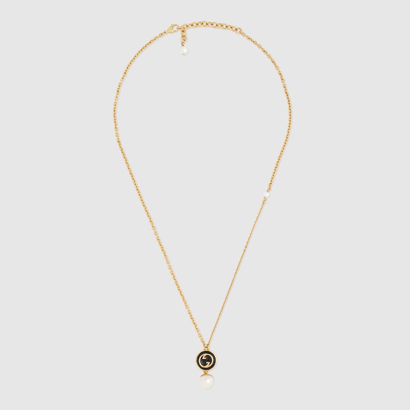 18K Double Gucci Blondie Pendant Necklace