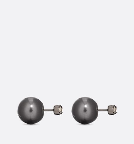 18K Dior Tribales Black Resin Pearls Earrings