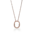 18K Tiffany Lock Pendant Pave Diamonds Necklace