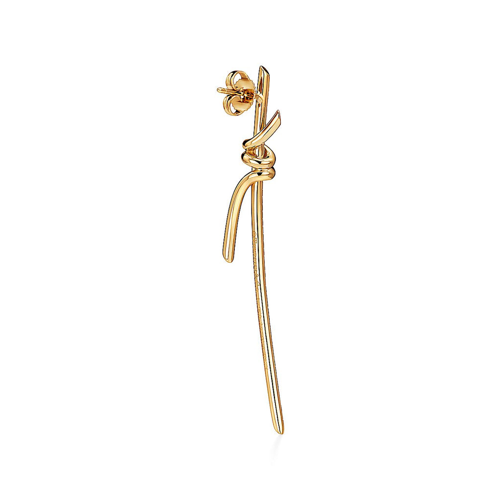 18K Tiffany Knot Drop Diamonds Earrings