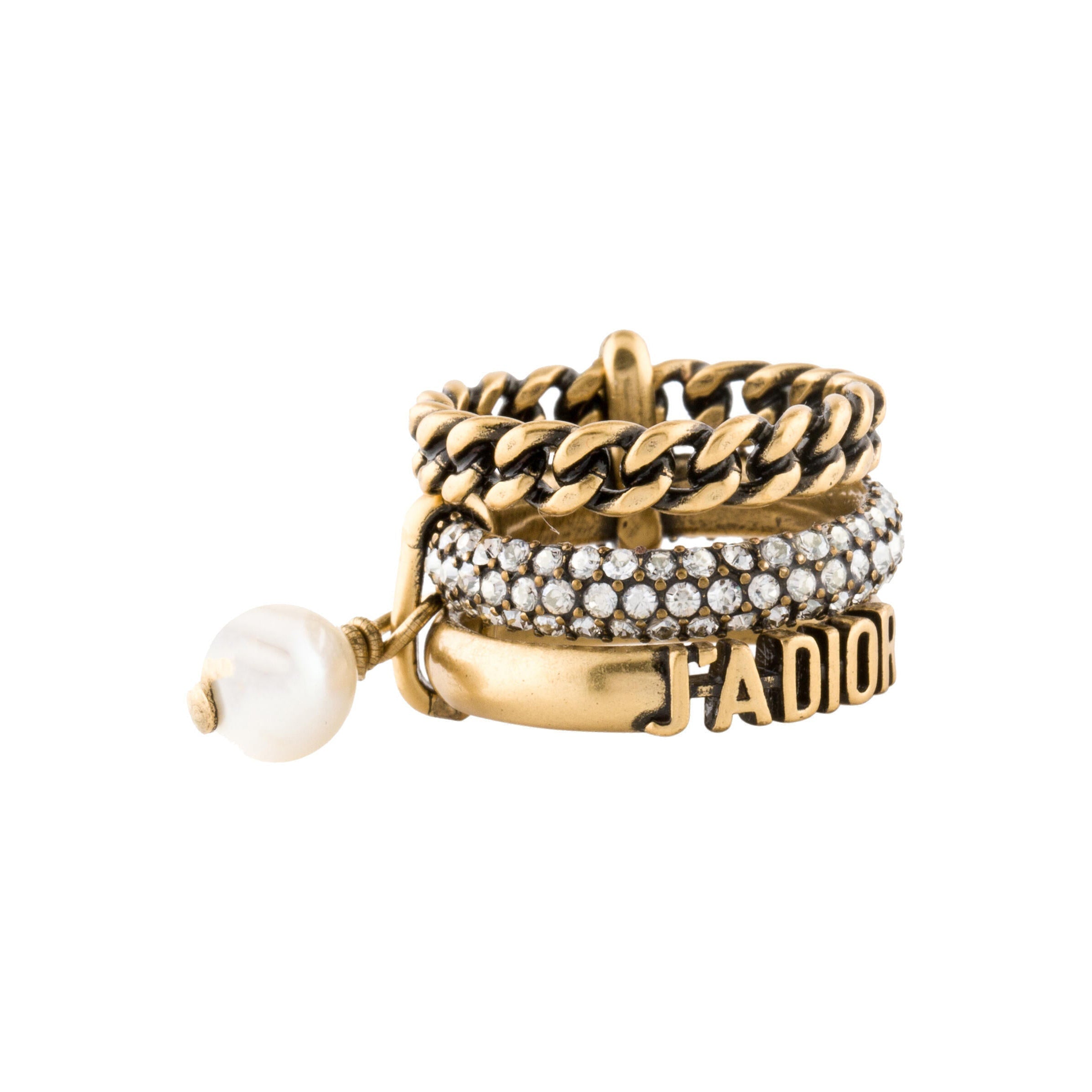 18K Dior Pearl & Crystal J'Adior Rings