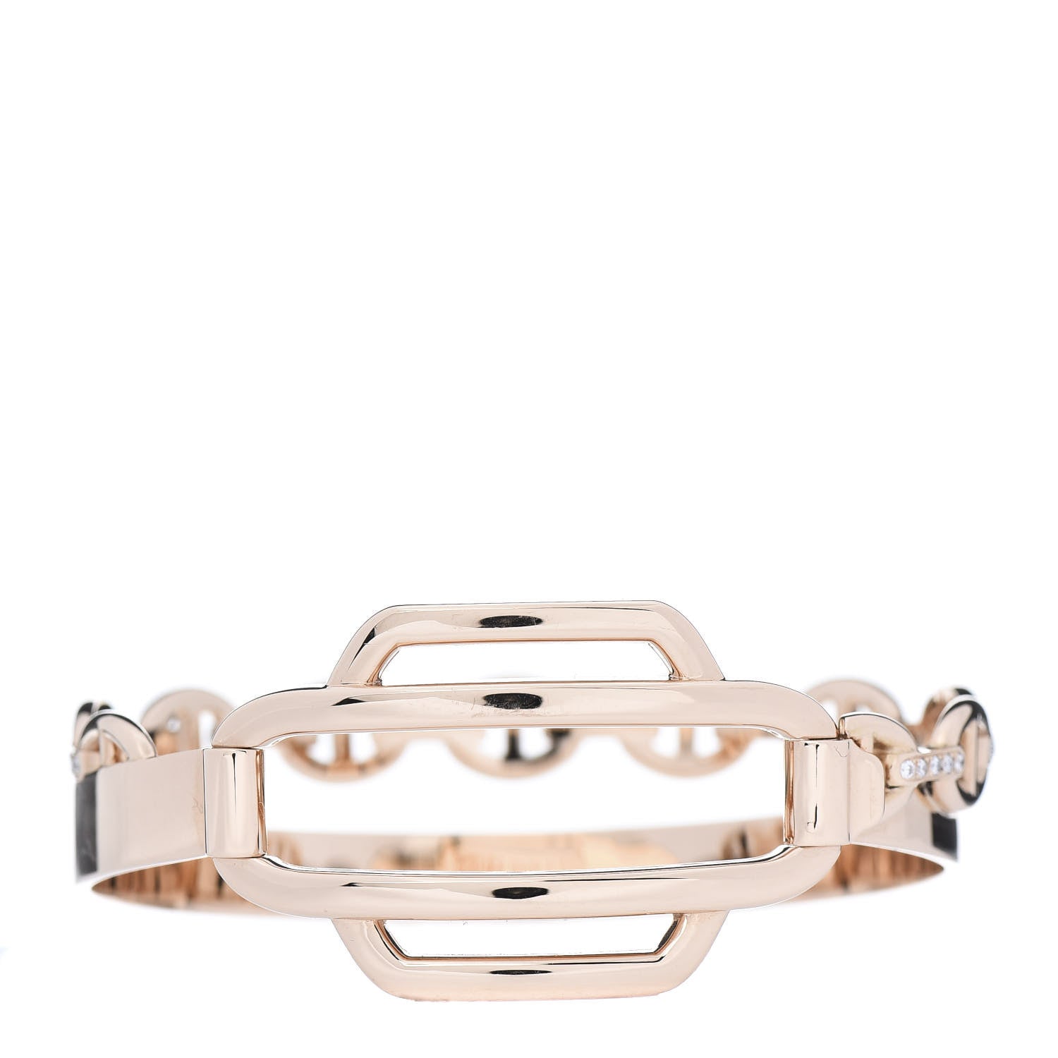 18K Kelly Double Tour Diamond Hermes Bracelet