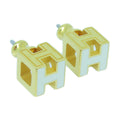 18K Cage D'H White Hermes Earrings