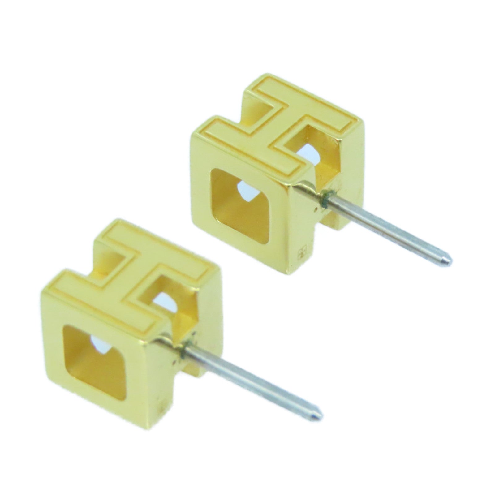 18K Cage D'H White Hermes Earrings