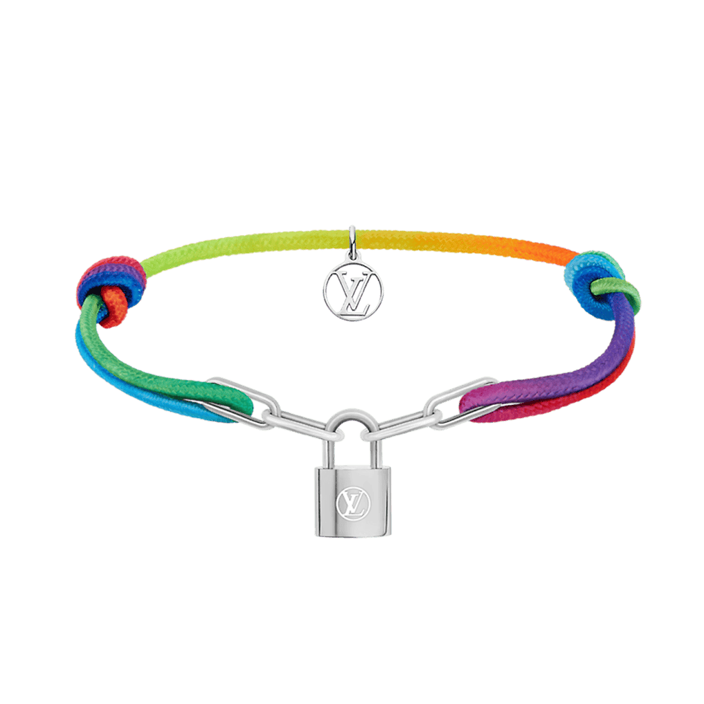 18K Louis Vuitton Silver Lockit X Virgil Abloh Rainbow Bracelet