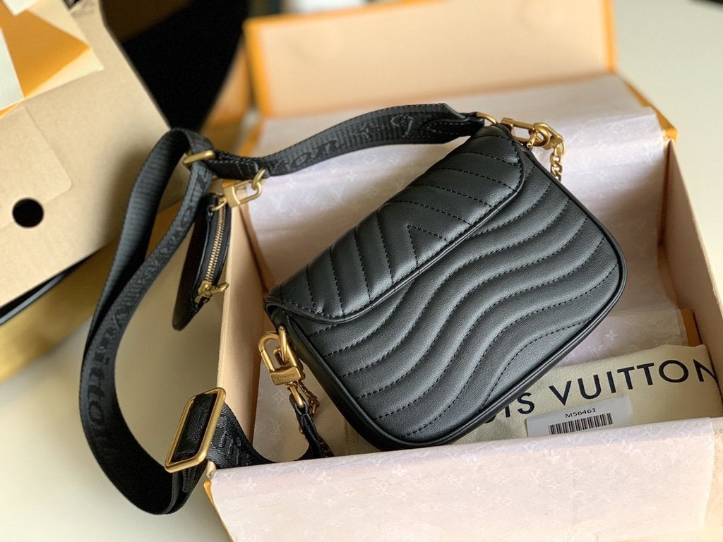 LOUIS VUITTON MULTI-POCHETTE BLACK CALFKIN 19CM CROSS BODY BAG