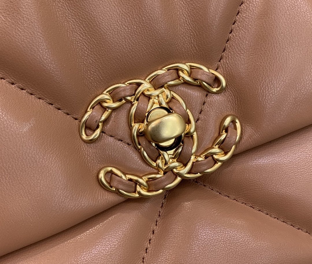 CHANEL 19 FLAP BAG 26 BROWN GOATSKIN