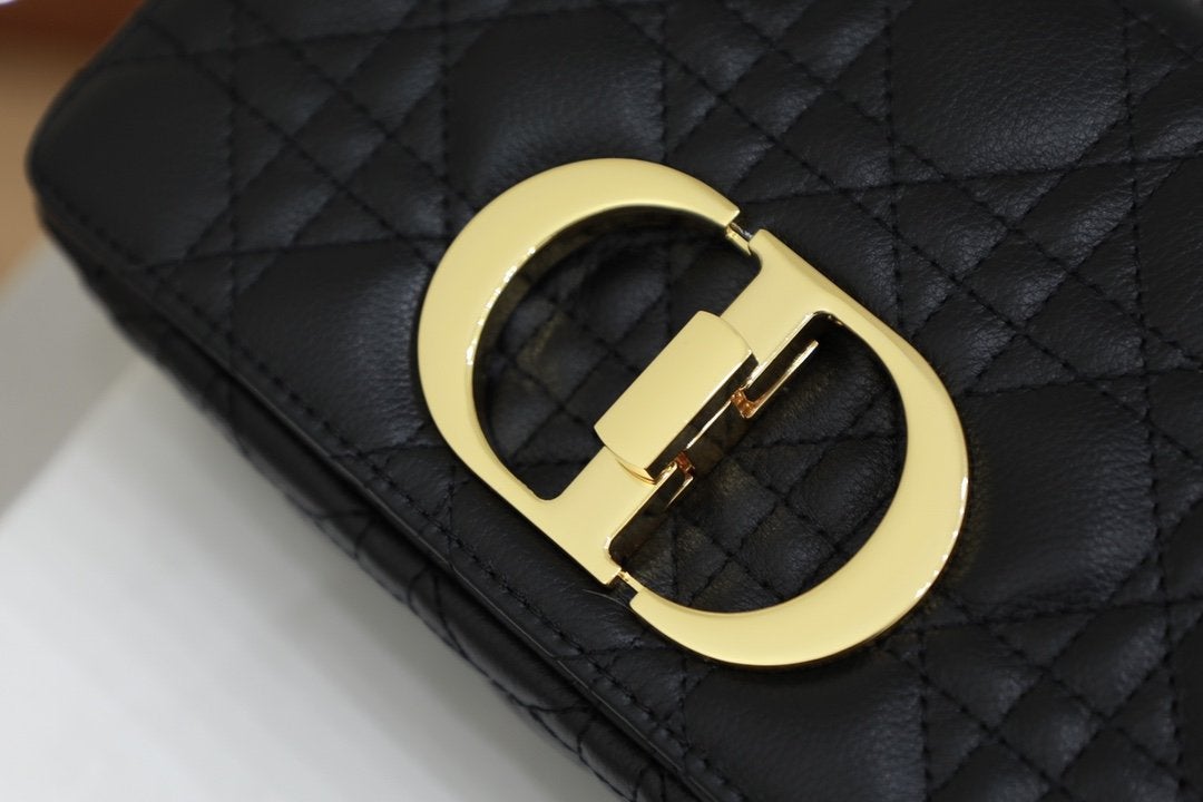DIOR SMALL CARO BAG BALCK SUPPLE CANNAGE CALFSKIN