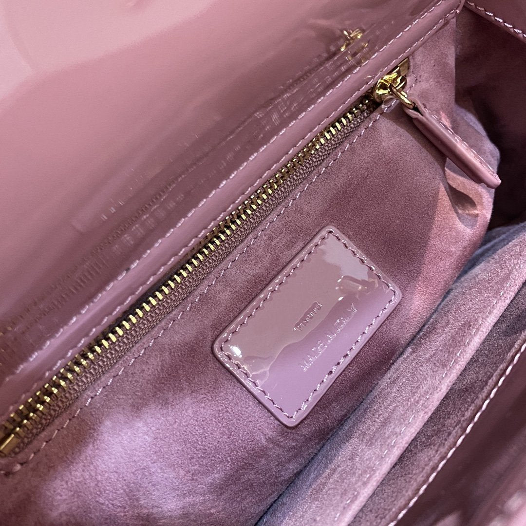 DIOR MINI LADY BAG 17 PINK PATENT CALFSKIN