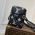 LOUIS VUITTON TINI BACKPACK BLACK BEIGE MONOGRAM CANVAS