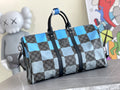 LOUIS VUITTON KEEPALL 50 BANDOULIERE BLUE DAMIER GRAPHITE
