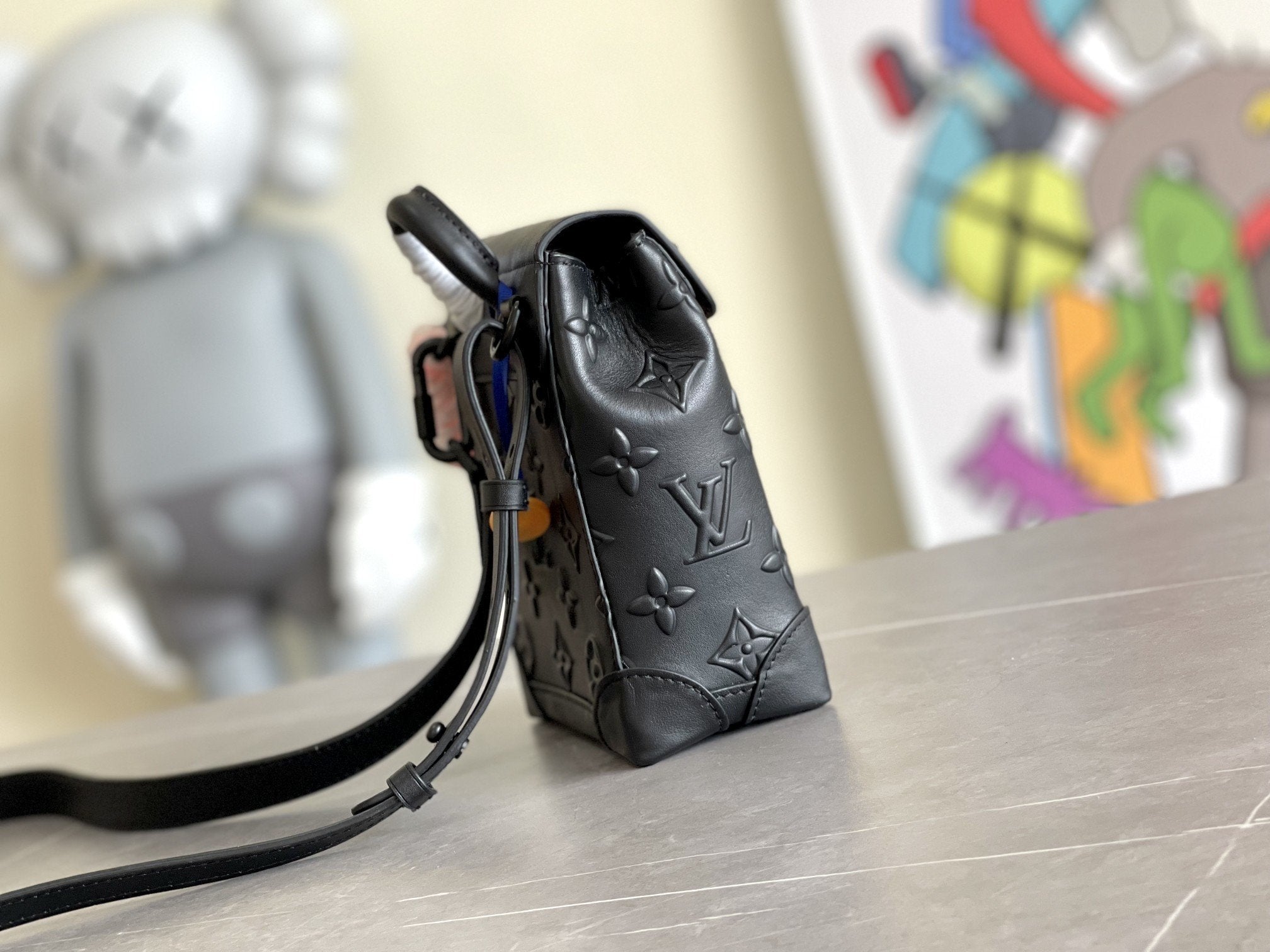LOUIS VUITTON STEAMER XS 15CM BLACK COWHIDE