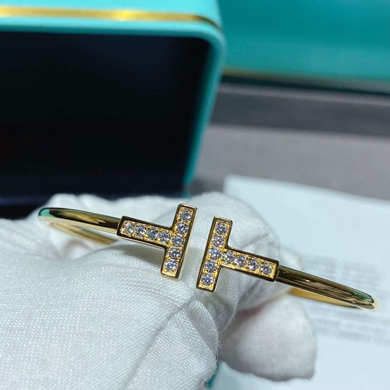 18K Tiffany Diamond Wire Bracelet