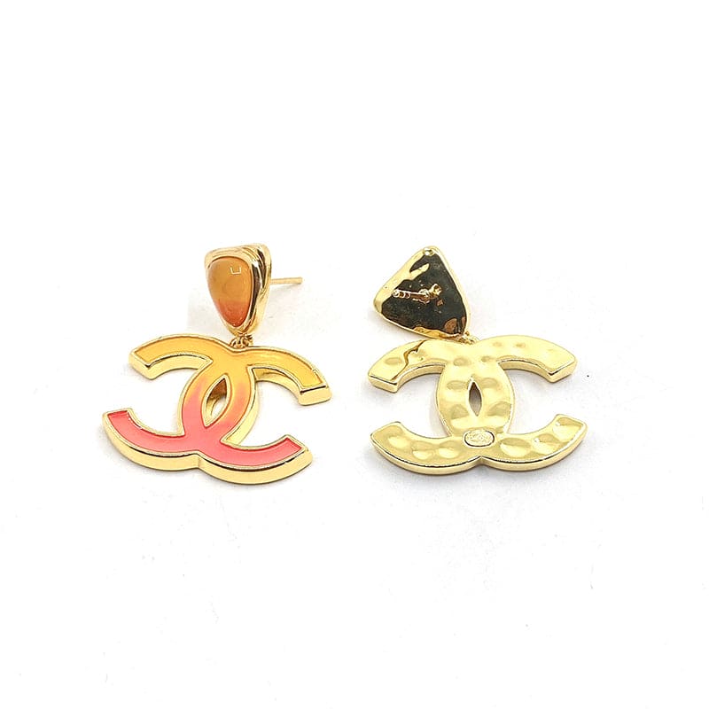 18K Classic Peach  Chanel Dangle Earrings