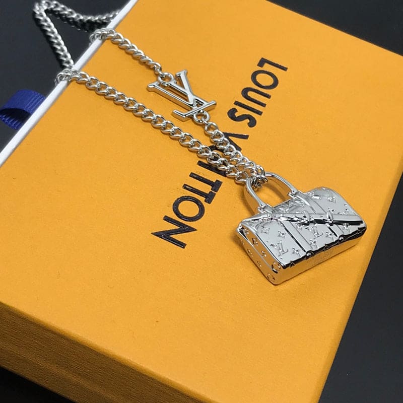 18K Louis Vuitton Monogram Chain Bag Necklace