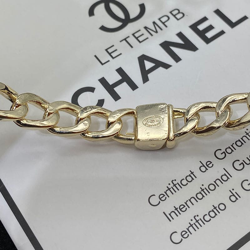 18K Interlocking  Chanel Cuff Logo Choker Necklaces