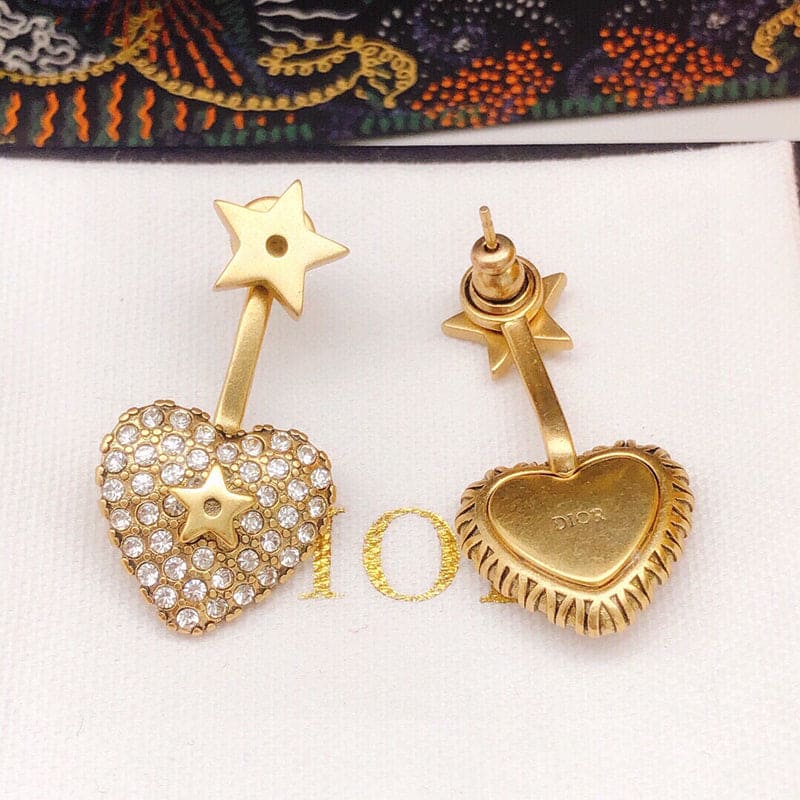 18K Dior Star & Heart Earrings