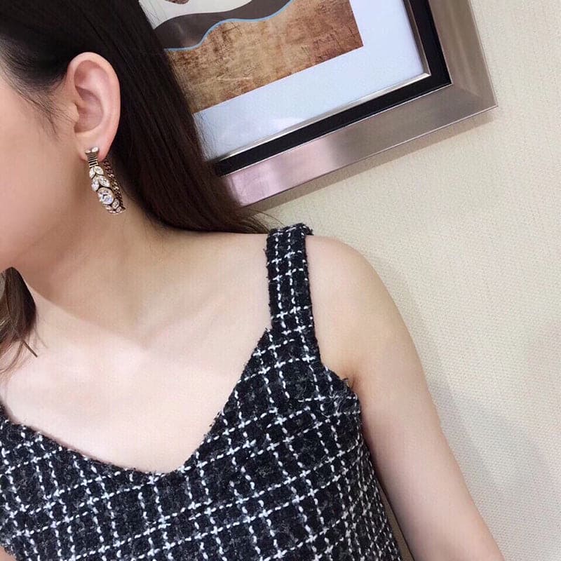 18K Dior Vintage Crystals Earrings