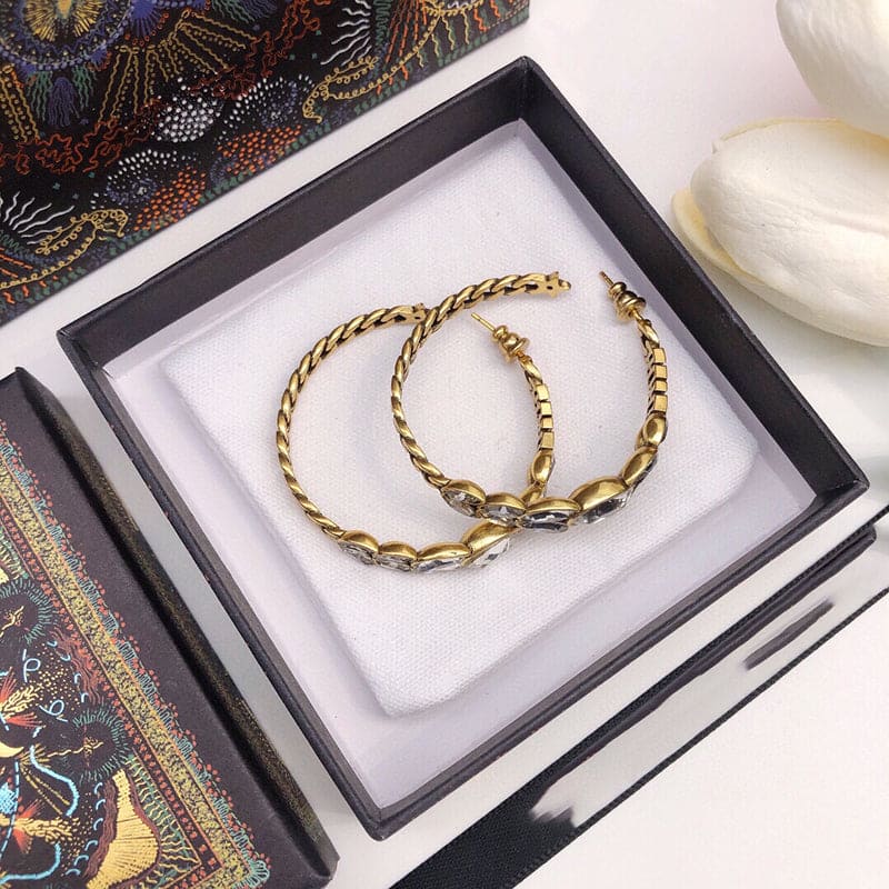 18K Dior Vintage Crystals Earrings
