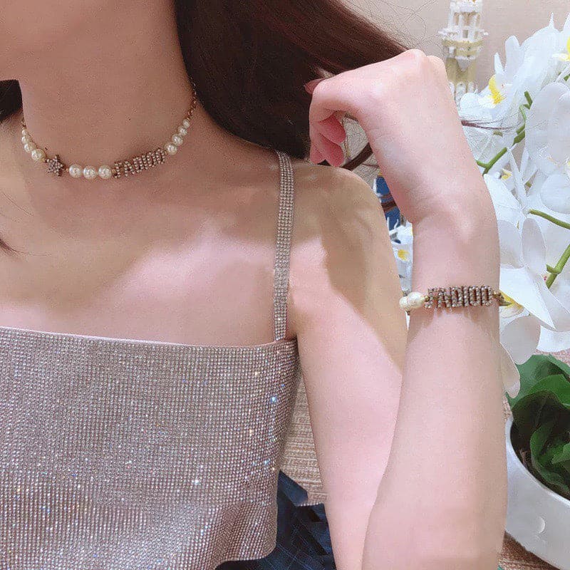 18K Dior Pearl & Crystal J'Adior Choker Necklace