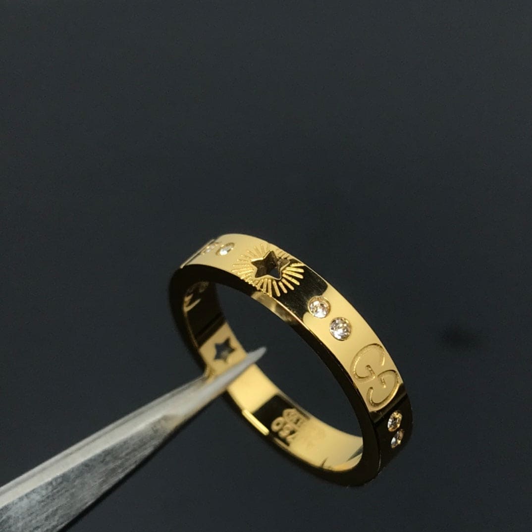 18K Double Gucci Icon Diamonds Ring