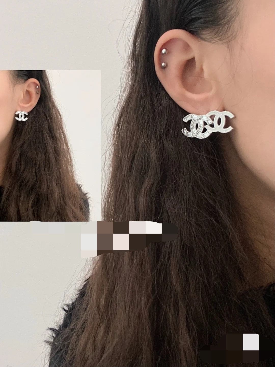 18K  Chanel Crystal Earrings