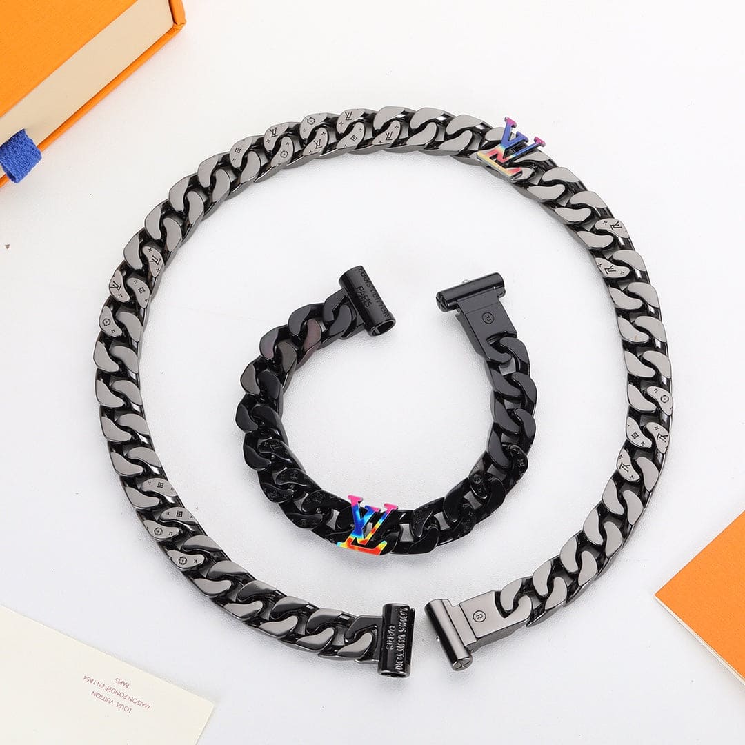 18K Louis Vuitton Rainbow Chain Link Necklace