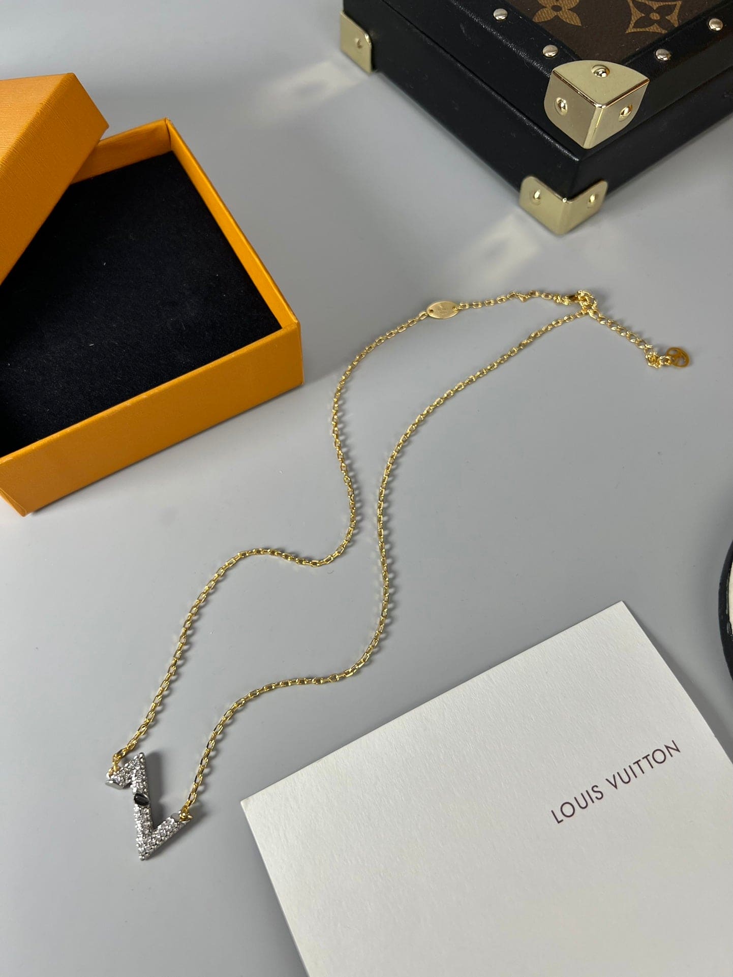 18K Louis Vuitton Volt Upside Down Pendant Necklace