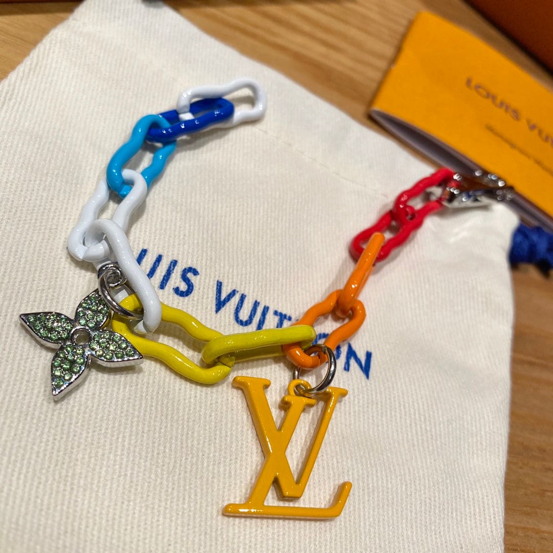 18K Louis Vuitton Rainbow Ceramic Chain Bracelet